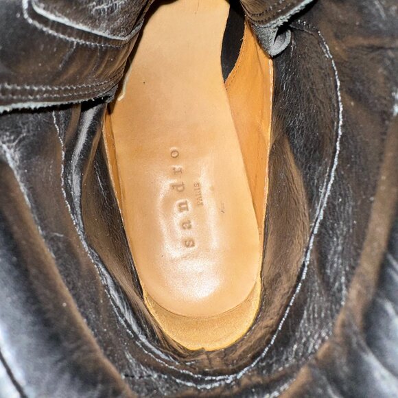 Sandro Paris Lace-Up Combat Boots in Black - Size 37 - Picture 12 of 13